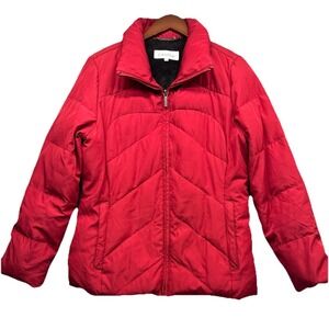 Calvin Klein Red Down Puffer Duck Down Women's Medium No Hood